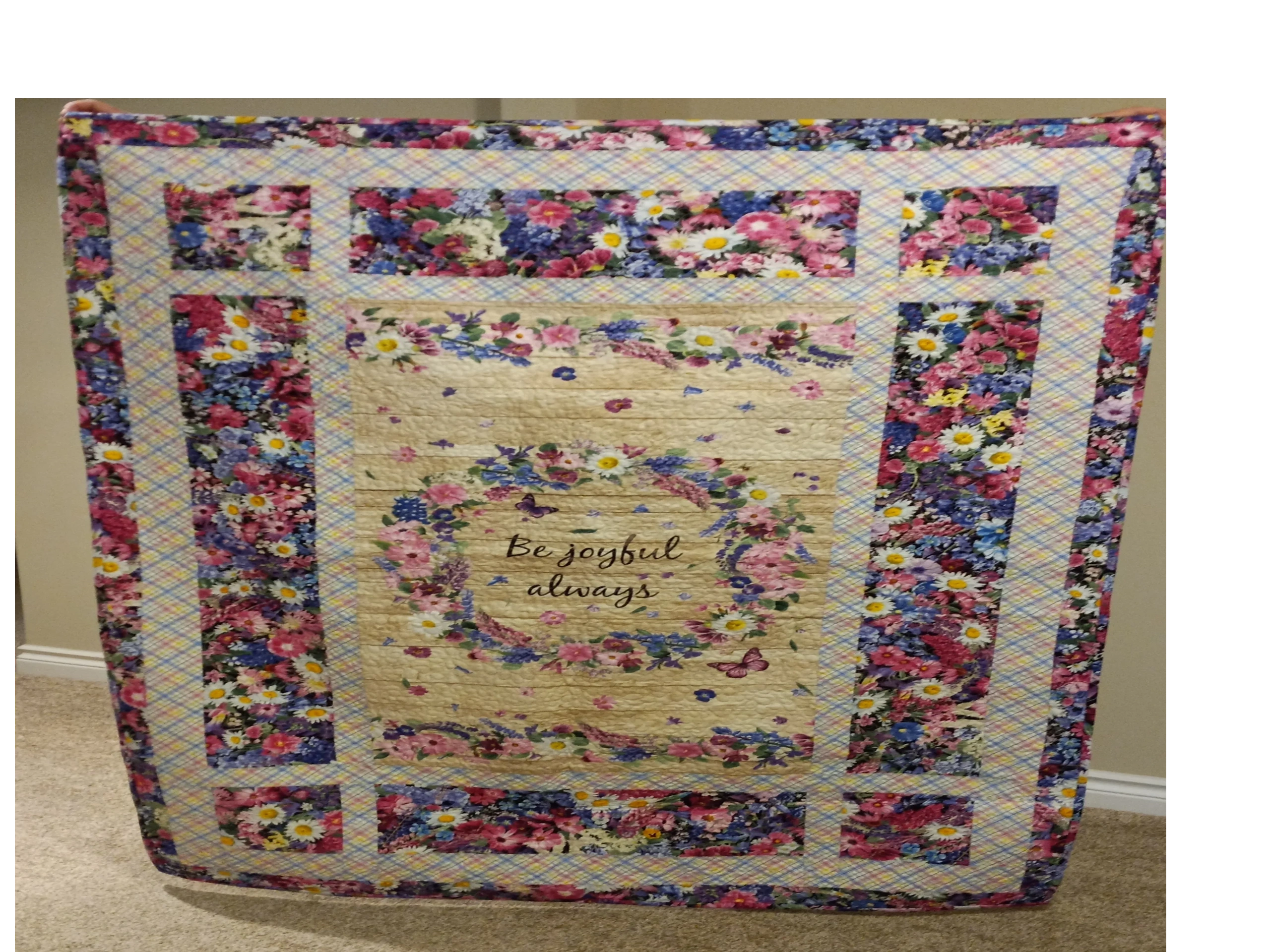 Colorful patchwork handmade quilt