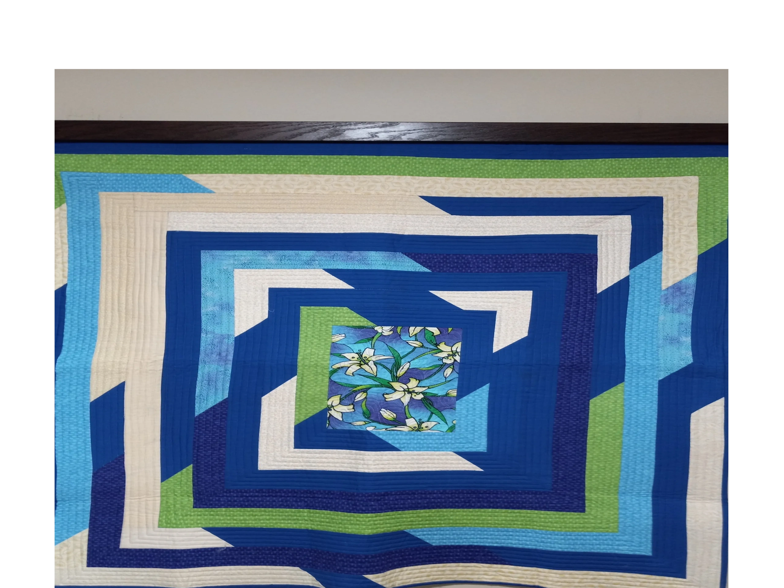 Bluish grey handmade quilt
